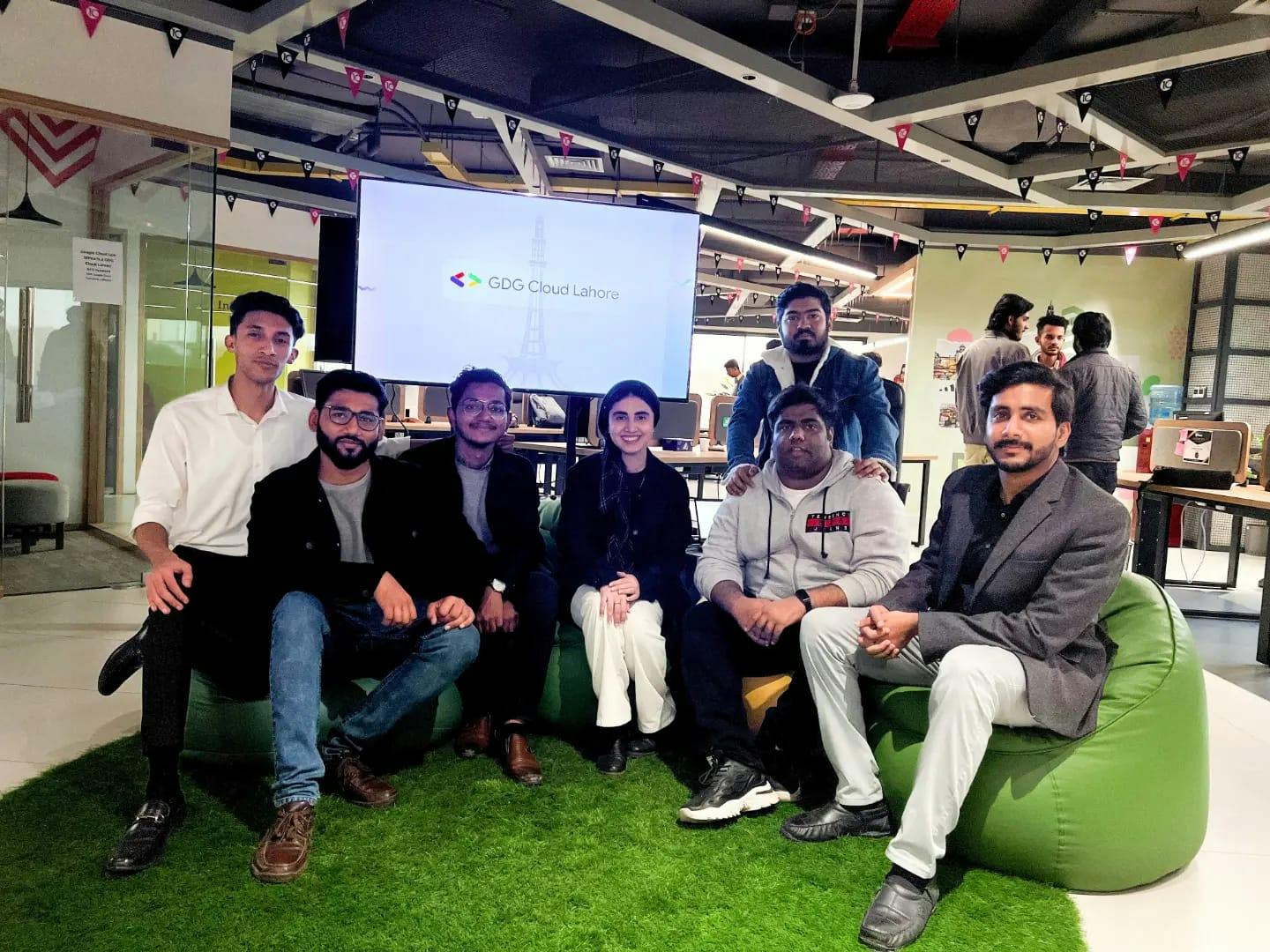 Sharjeel Yunus at 10Pearls Lahore with GDG Cloud Lahore team